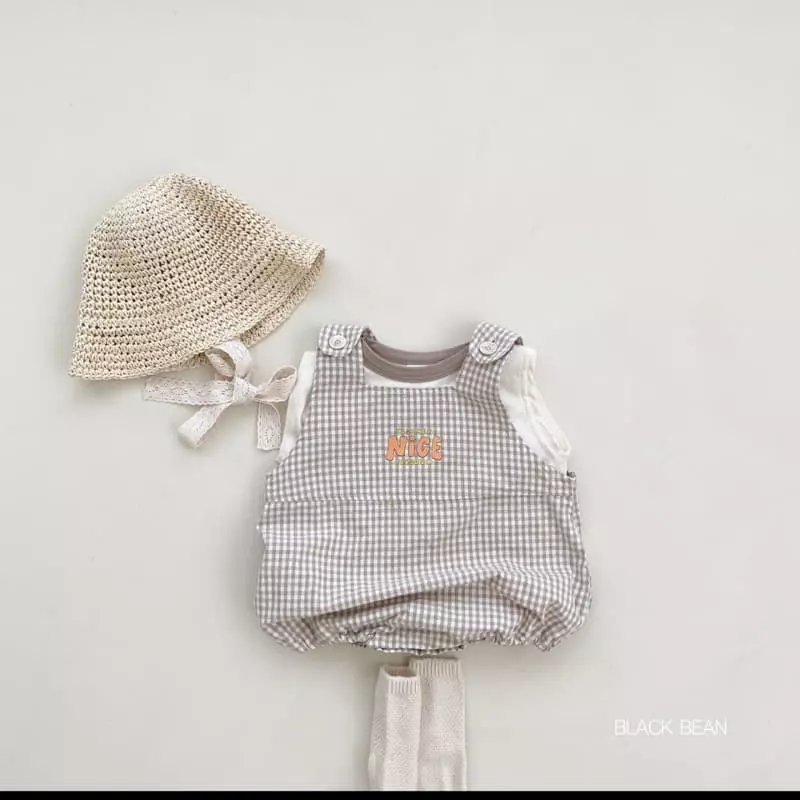 Black Bean - Korean Baby Fashion - #babyboutiqueclothing - Just Bebe Dungarees Top Set - 2
