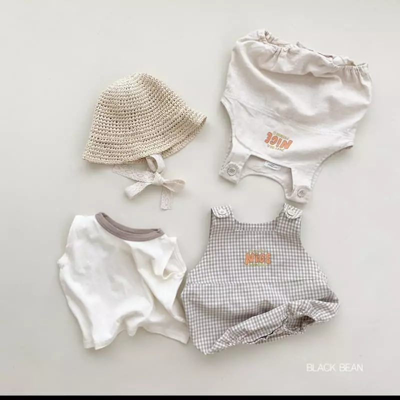 Black Bean - Korean Baby Fashion - #babyfever - Just Bebe Dungarees Top Set - 5