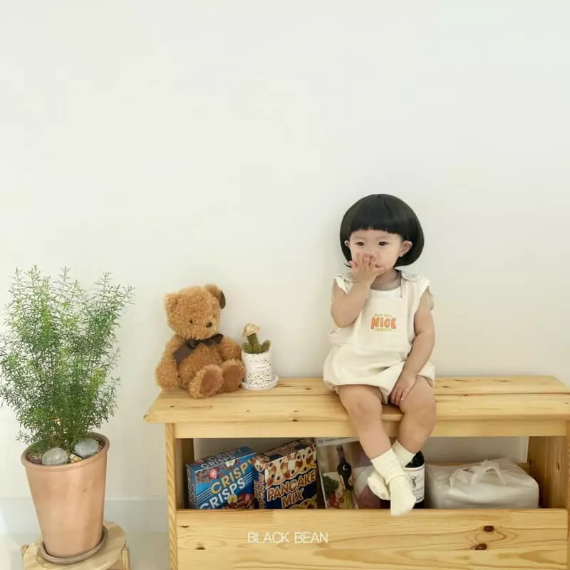 Black Bean - Korean Baby Fashion - #babyootd - Just Bebe Dungarees Top Set - 9