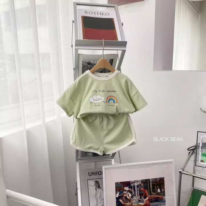 Black Bean - Korean Children Fashion - #discoveringself - Sky Top Bottom Set - 8