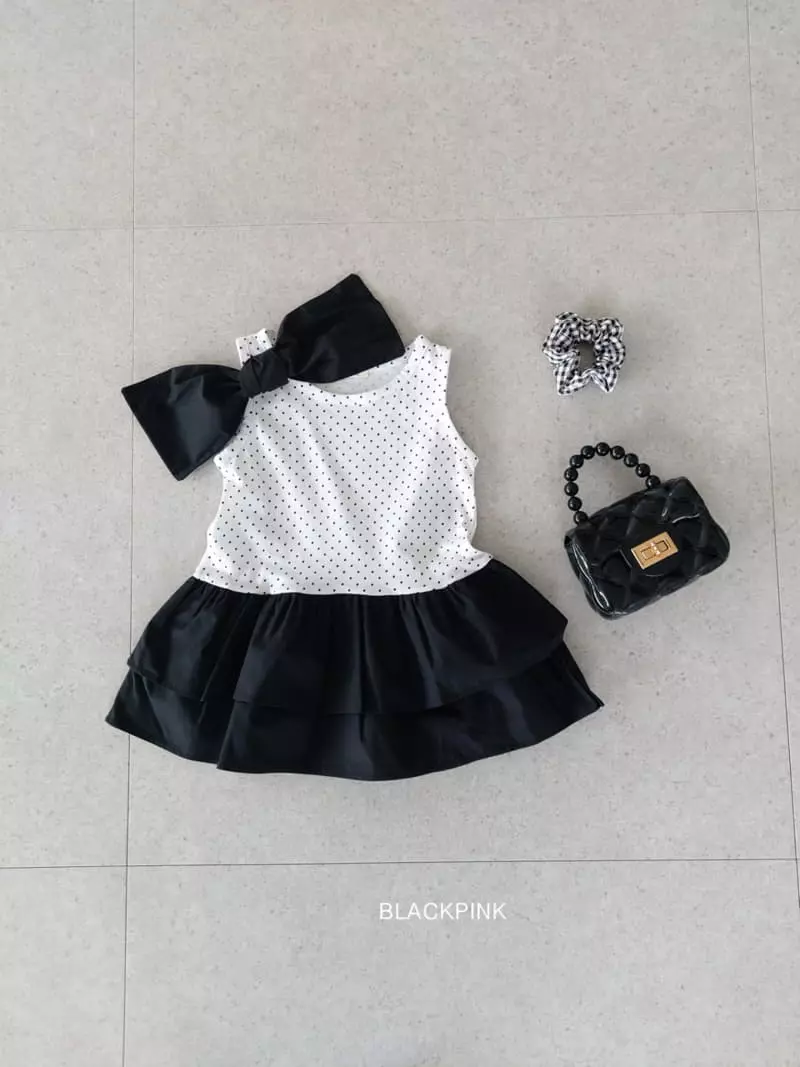 Black Pink - Korean Children Fashion - #Kfashion4kids - Dot Frill One-piece - 8