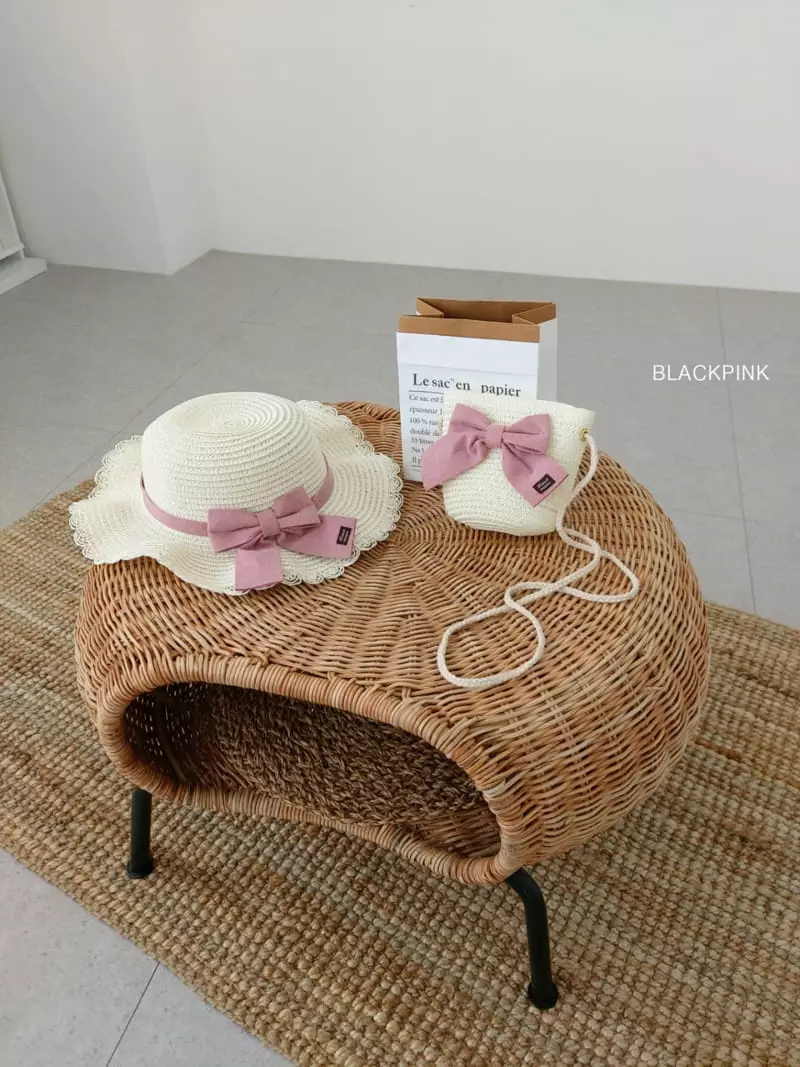 Black Pink - Korean Children Fashion - #designkidswear - Ribbon Hat Bag Set - 2