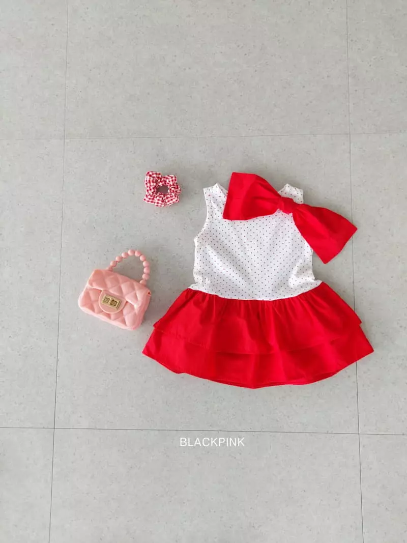 Black Pink - Korean Children Fashion - #discoveringself - Dot Frill One-piece - 3