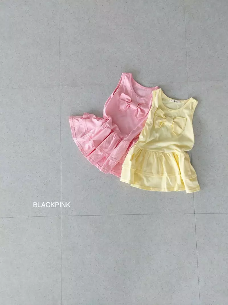 Black Pink - Korean Children Fashion - #kidsshorts - Calira Ribbon Ribbon One-piece - 3