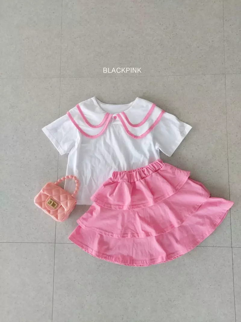 Black Pink - Korean Children Fashion - #kidsshorts - Twice Cancan Top Bottom Set - 4