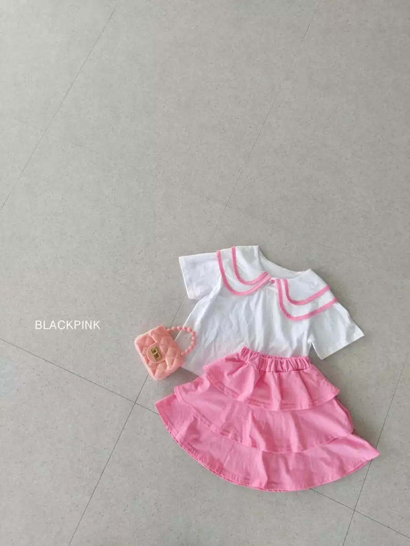Black Pink - Korean Children Fashion - #kidzfashiontrend - Twice Cancan Top Bottom Set - 5