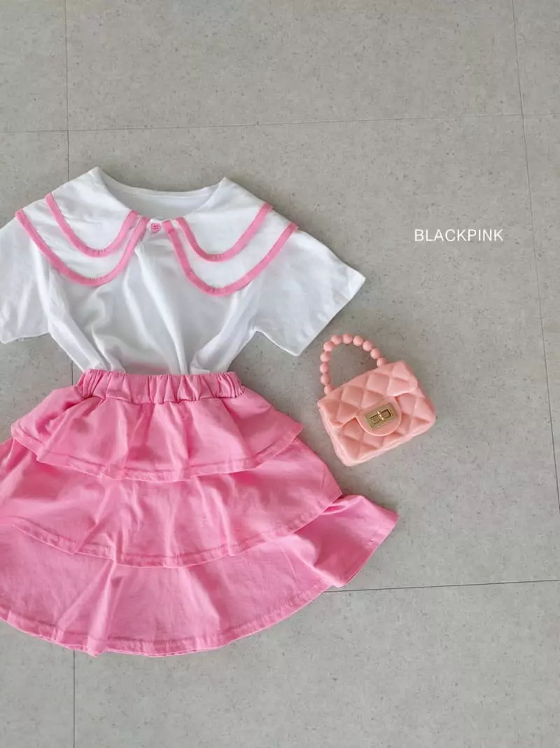 Black Pink - Korean Children Fashion - #littlefashionista - Twice Cancan Top Bottom Set - 7