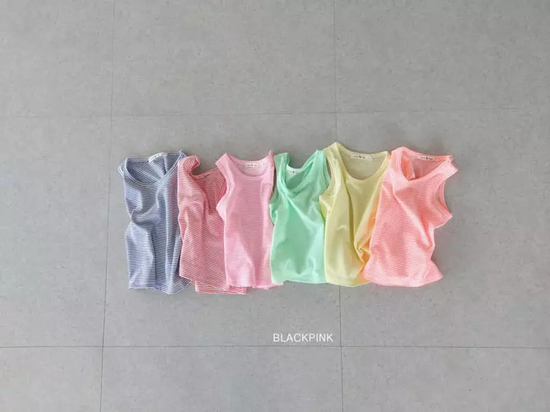 Black Pink - Korean Children Fashion - #littlefashionista - Stripes Sleeveless - 2