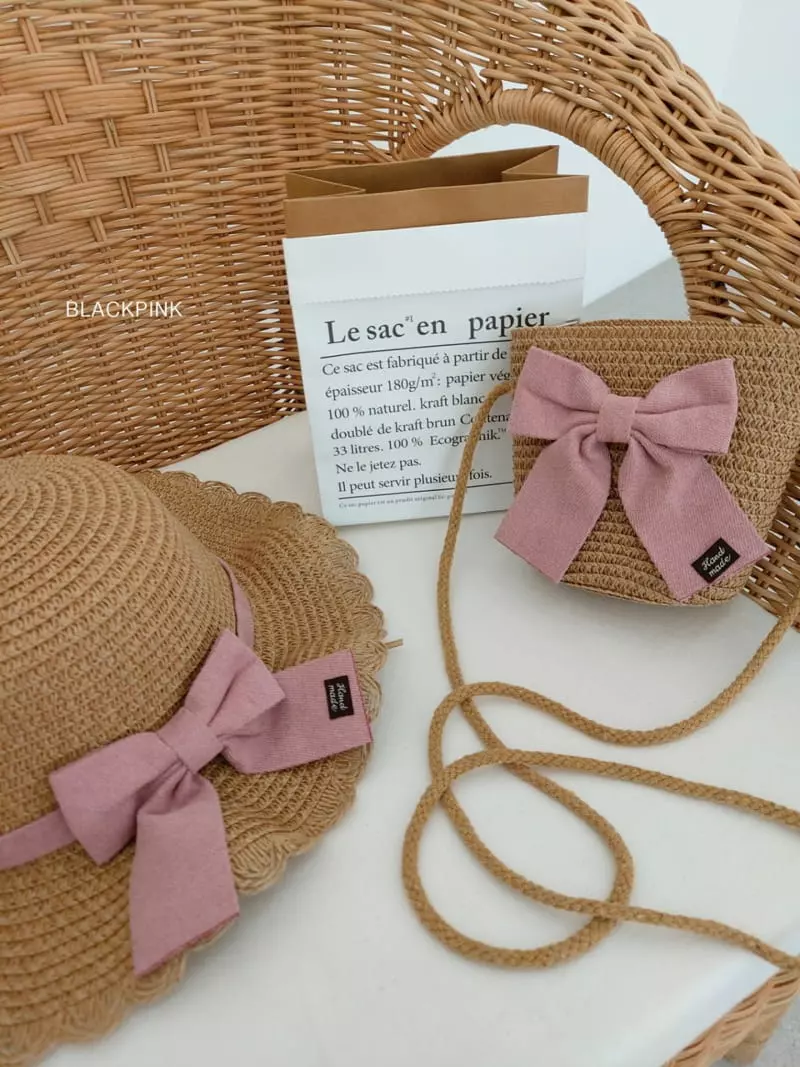 Black Pink - Korean Children Fashion - #littlefashionista - Ribbon Hat Bag Set - 9
