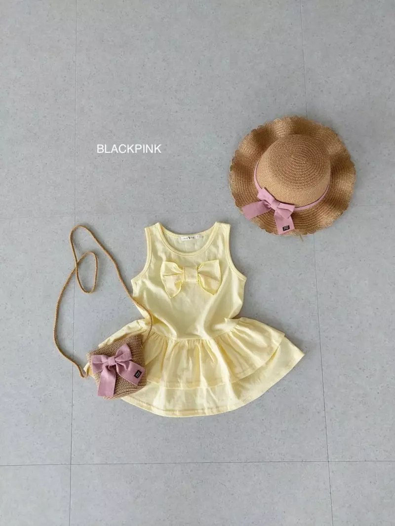 Black Pink - Korean Children Fashion - #littlefashionista - Calira Ribbon Ribbon One-piece - 7