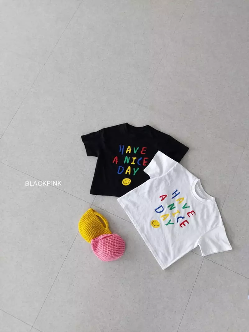 Black Pink - Korean Children Fashion - #littlefashionista - Nice Day Tee - 4