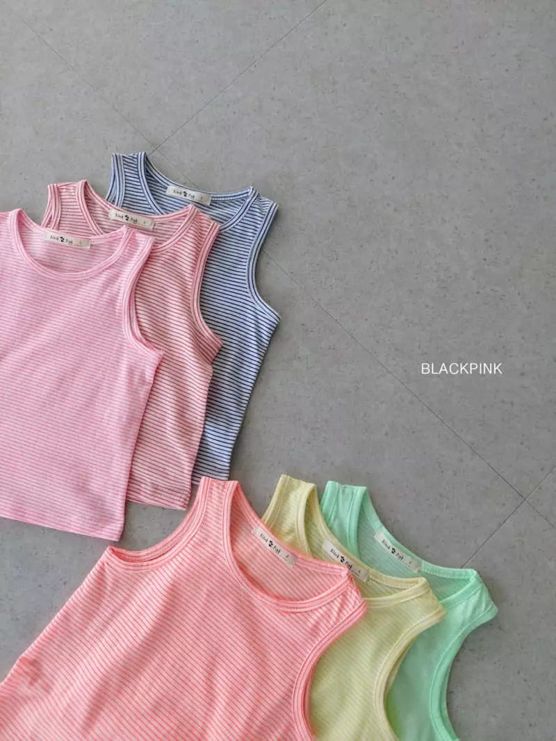 Black Pink - Korean Children Fashion - #magicofchildhood - Stripes Sleeveless - 3