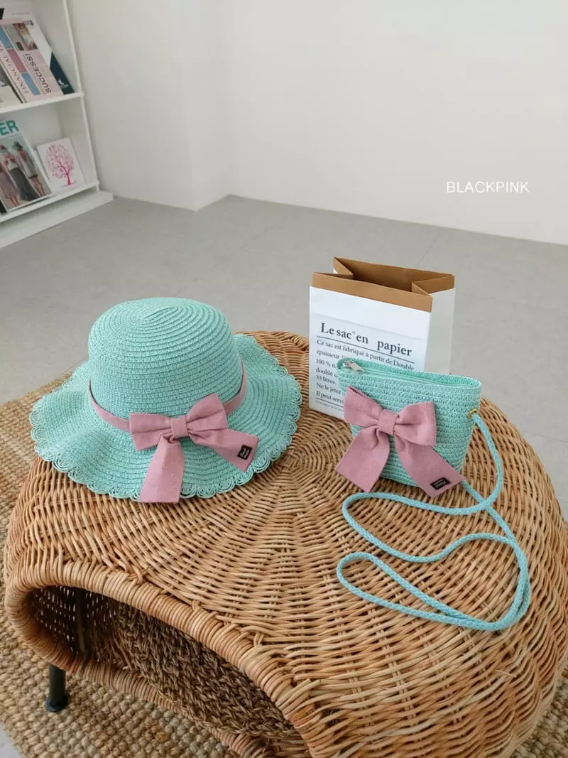 Black Pink - Korean Children Fashion - #minifashionista - Ribbon Hat Bag Set - 11