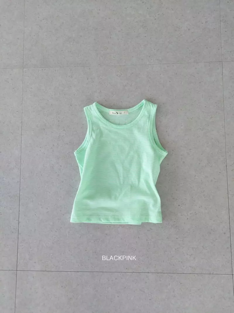 Black Pink - Korean Children Fashion - #toddlerclothing - Stripes Sleeveless - 7