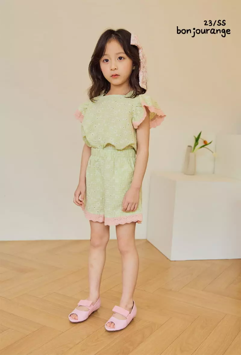 Bonjour Ange - Korean Children Fashion - #kidsshorts - Dorosi Lace Top Bottom Set - 10