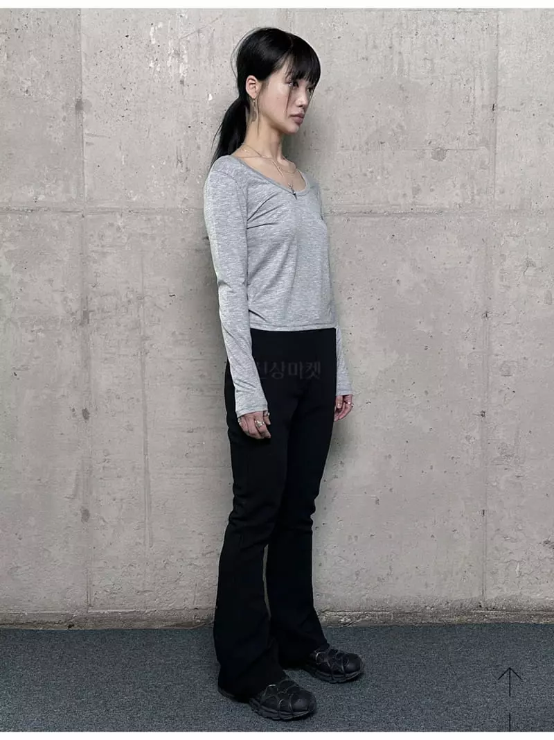 Buckle - Korean Women Fashion - #momslook - U Neck Tee - 8