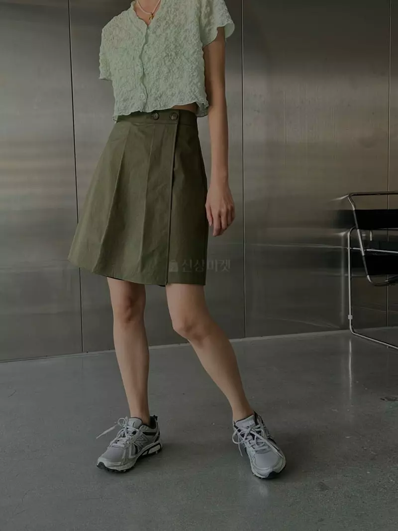 Buckle - Korean Women Fashion - #shopsmall - Wrap Skirt Shorts - 5