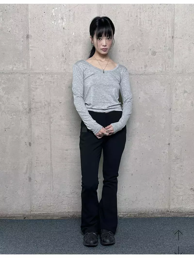 Buckle - Korean Women Fashion - #womensfashion - U Neck Tee