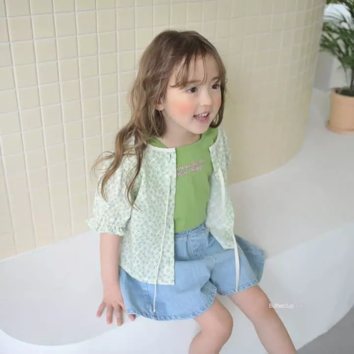 Buttercup - Korean Children Fashion - #kidsshorts - Lace Sleeve Tee - 5