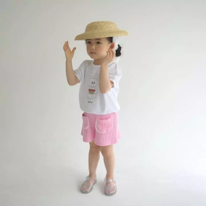 Buttercup - Korean Children Fashion - #kidsshorts - Apple Rabbit Tee - 9