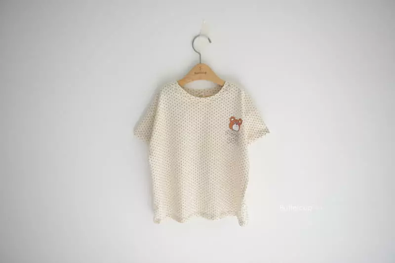 Buttercup - Korean Children Fashion - #kidsshorts - Pin Dot Bear Tee