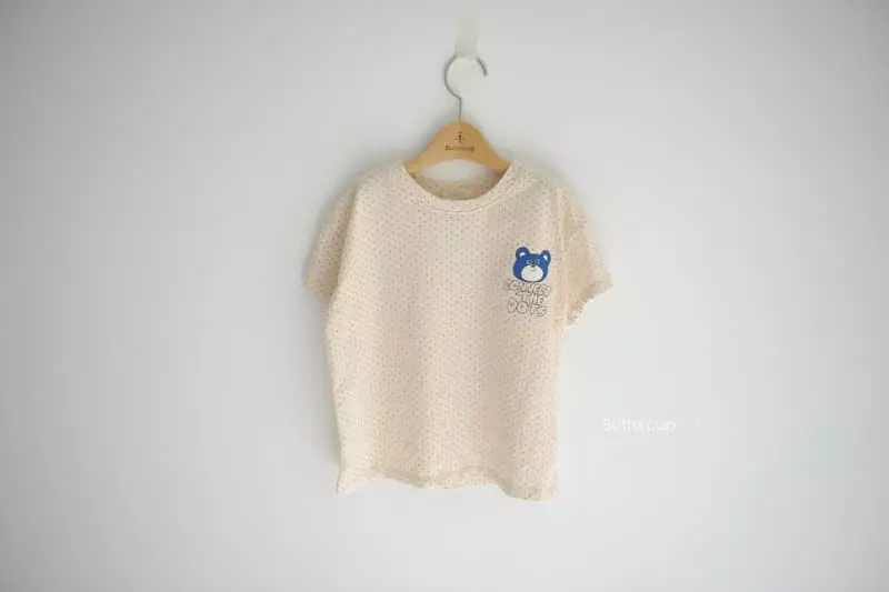 Buttercup - Korean Children Fashion - #kidzfashiontrend - Pin Dot Bear Tee - 3