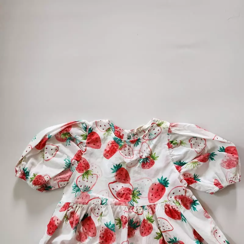 Ccomabee - Korean Children Fashion - #kidsshorts - Strawberry One-piece - 3