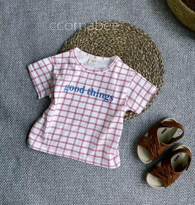 Ccomabee - Korean Children Fashion - #prettylittlegirls - Check Tee
