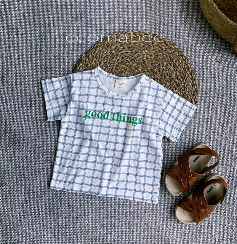 Ccomabee - Korean Children Fashion - #todddlerfashion - Check Tee - 2