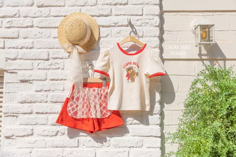 Chouchou Shasha - Korean Children Fashion - #fashionkids - Bear Top Bottom Set