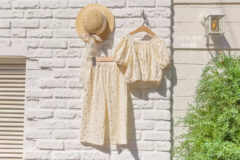 Chouchou Shasha - Korean Children Fashion - #littlefashionista - Pearl Top Bottom Set