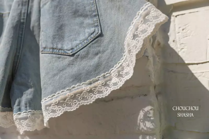 Chouchou Shasha - Korean Children Fashion - #magicofchildhood - Lay Denim Shorts - 2