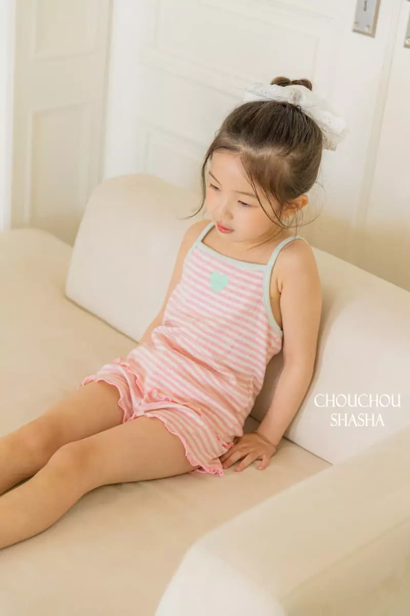 Chouchou Shasha - Korean Children Fashion - #minifashionista - Love Inner Top Bottom Set - 2