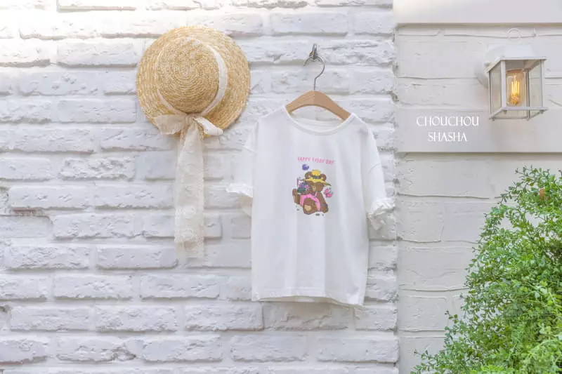 Chouchou Shasha - Korean Children Fashion - #stylishchildhood - Flower Bear Tee
