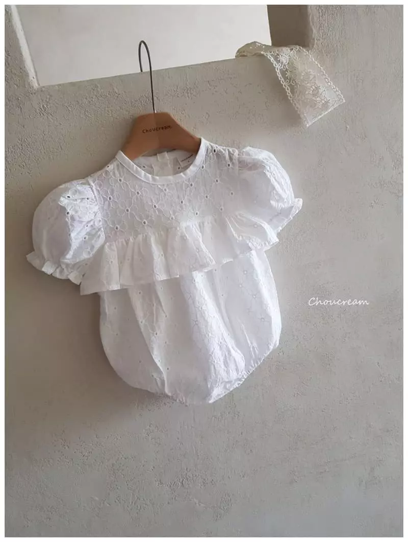 Choucream - Korean Baby Fashion - #babyboutique - Embrodiery Lace Bodysuit - 3