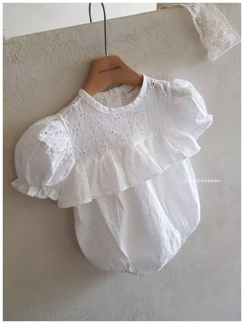 Choucream - Korean Baby Fashion - #babyboutique - Embrodiery Lace Bodysuit - 4