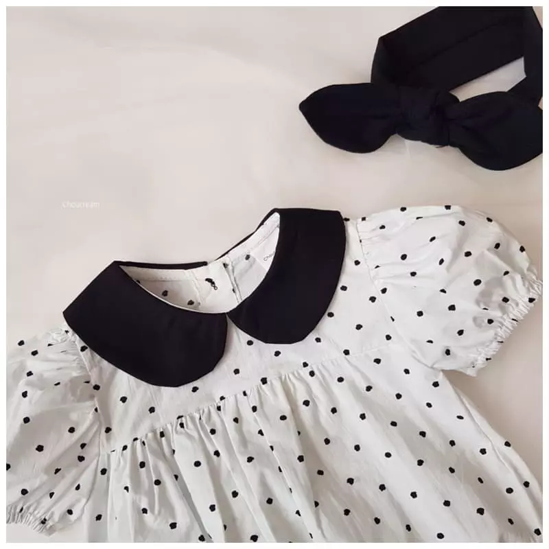 Choucream - Korean Baby Fashion - #babyfever - Dot Collar Bodysuit - 7