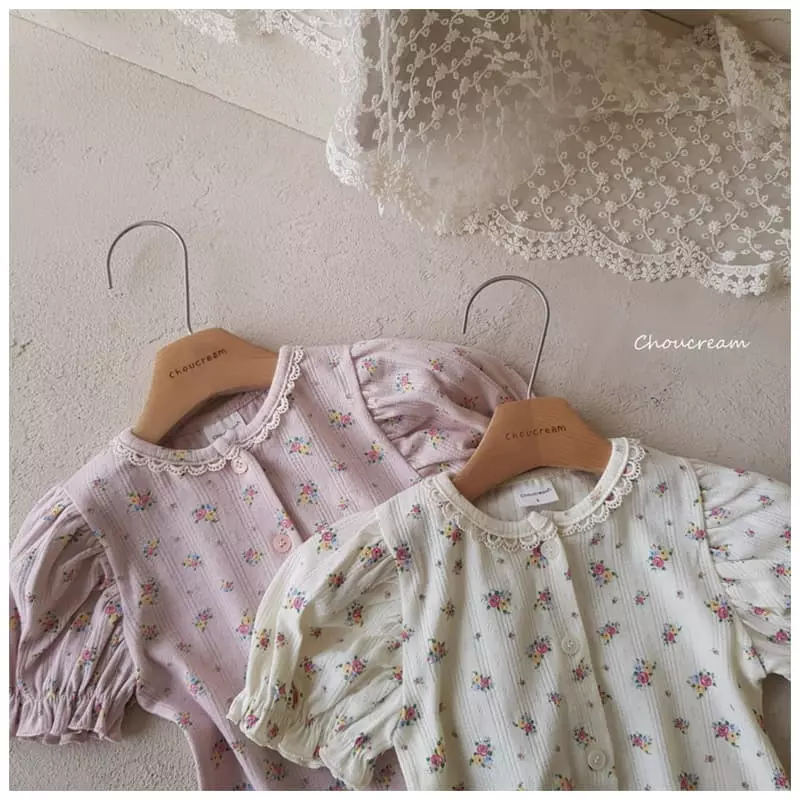 Choucream - Korean Baby Fashion - #babylifestyle - Rose Puff Cardigan