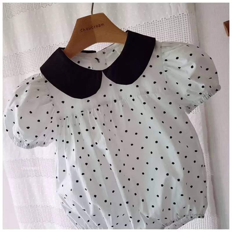 Choucream - Korean Baby Fashion - #babyoninstagram - Dot Collar Bodysuit - 10