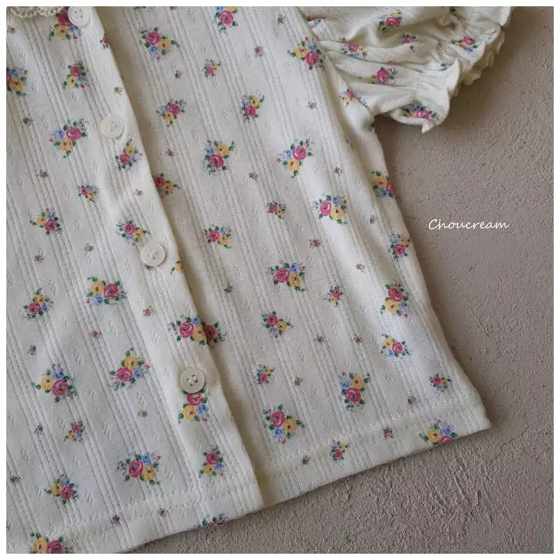 Choucream - Korean Baby Fashion - #babyoutfit - Rose Puff Cardigan - 5
