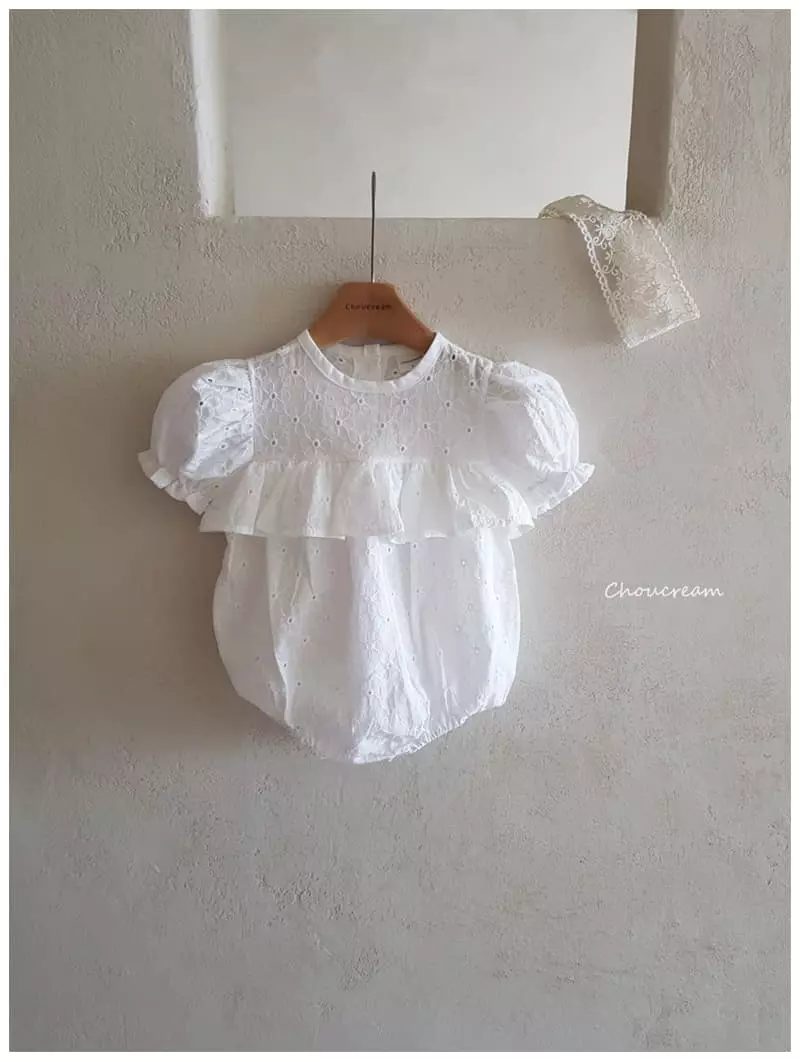Choucream - Korean Baby Fashion - #onlinebabyboutique - Embrodiery Lace Bodysuit