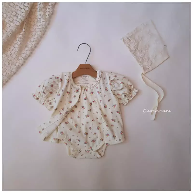 Choucream - Korean Baby Fashion - #smilingbaby - Rose Puff Cardigan - 9