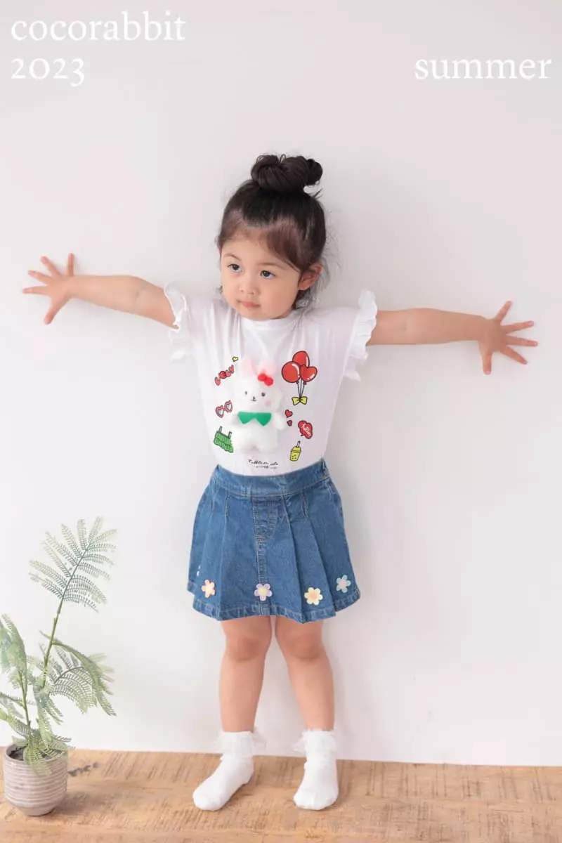 Coco Rabbit - Korean Children Fashion - #Kfashion4kids - Flower Denim Skirt - 6