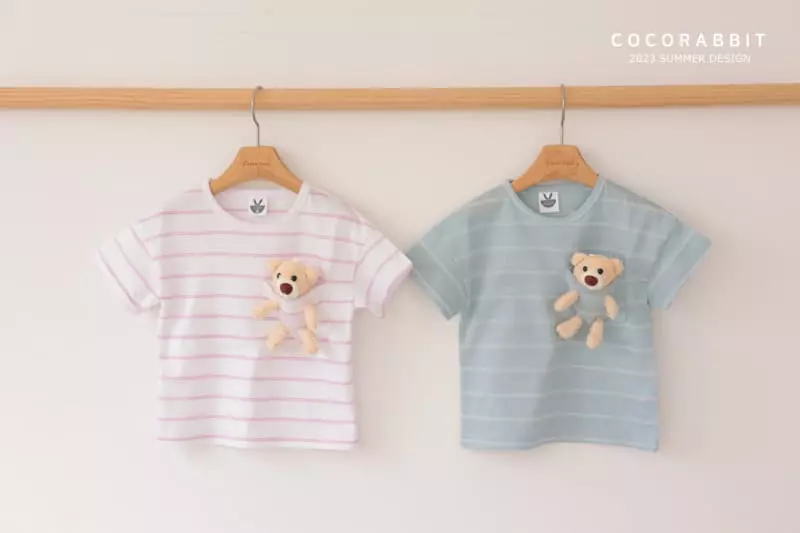 Coco Rabbit - Korean Children Fashion - #childofig - Stripes Bear Tee - 5