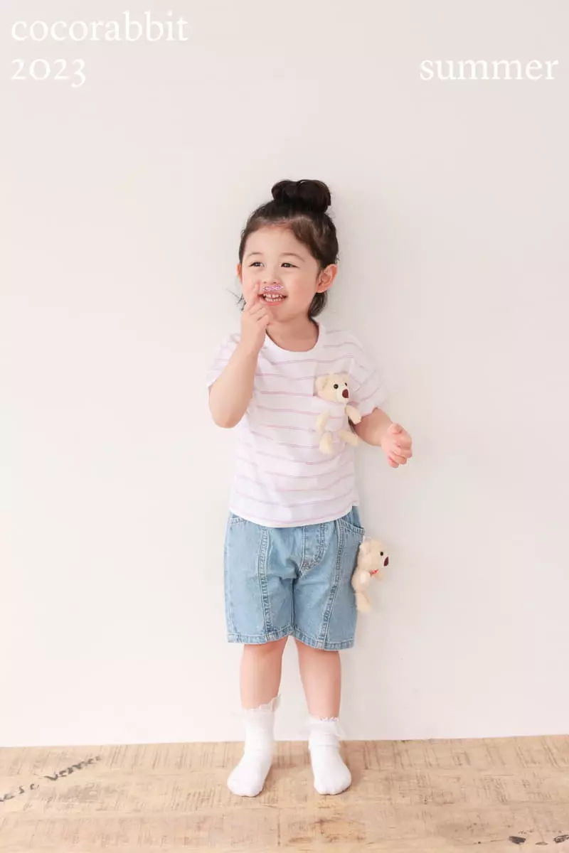 Coco Rabbit - Korean Children Fashion - #toddlerclothing - Stripes Bear Tee - 3