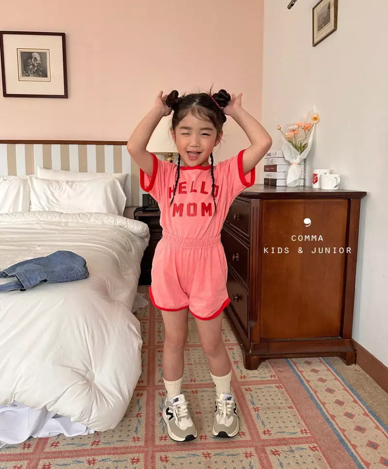 Comma - Korean Children Fashion - #Kfashion4kids - Hello Mom Top Bottom Set - 6