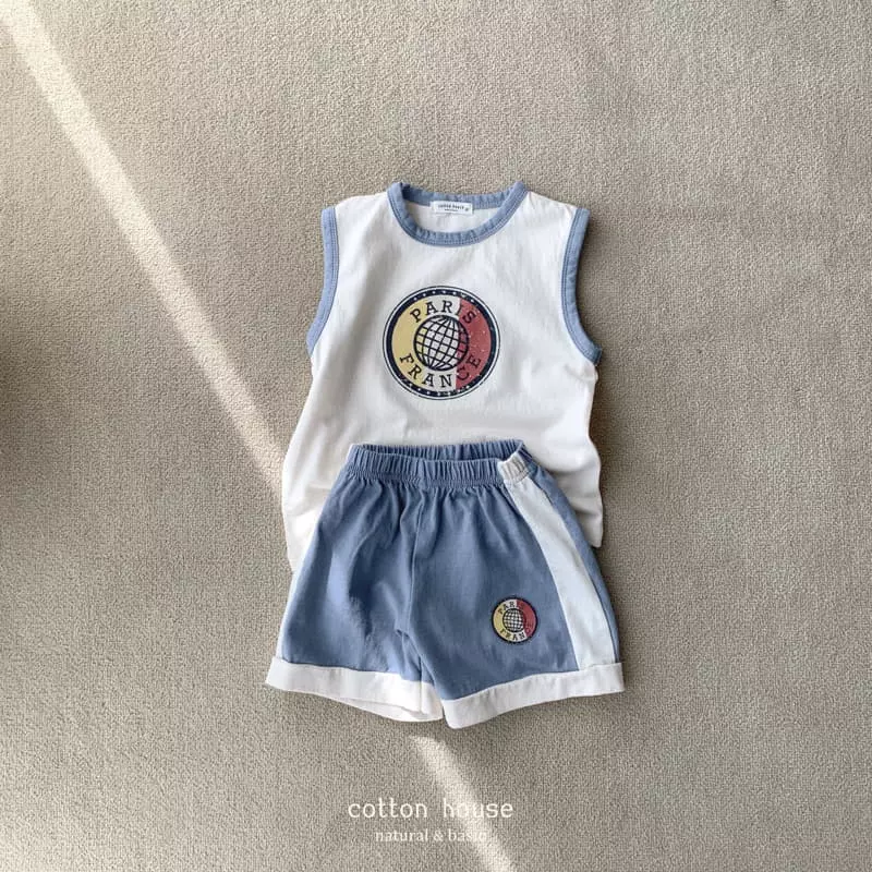 Cotton House - Korean Children Fashion - #fashionkids - Paris Sleeveless Set-up - 3