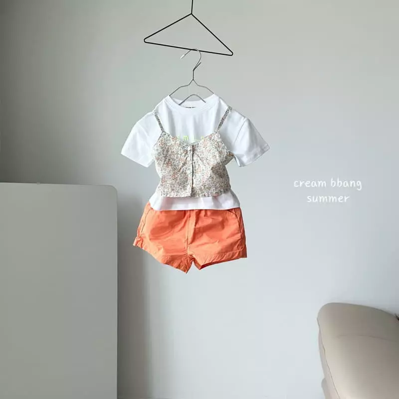 Cream Bbang - Korean Children Fashion - #designkidswear - Flower Bustier Top Bottom Set - 9