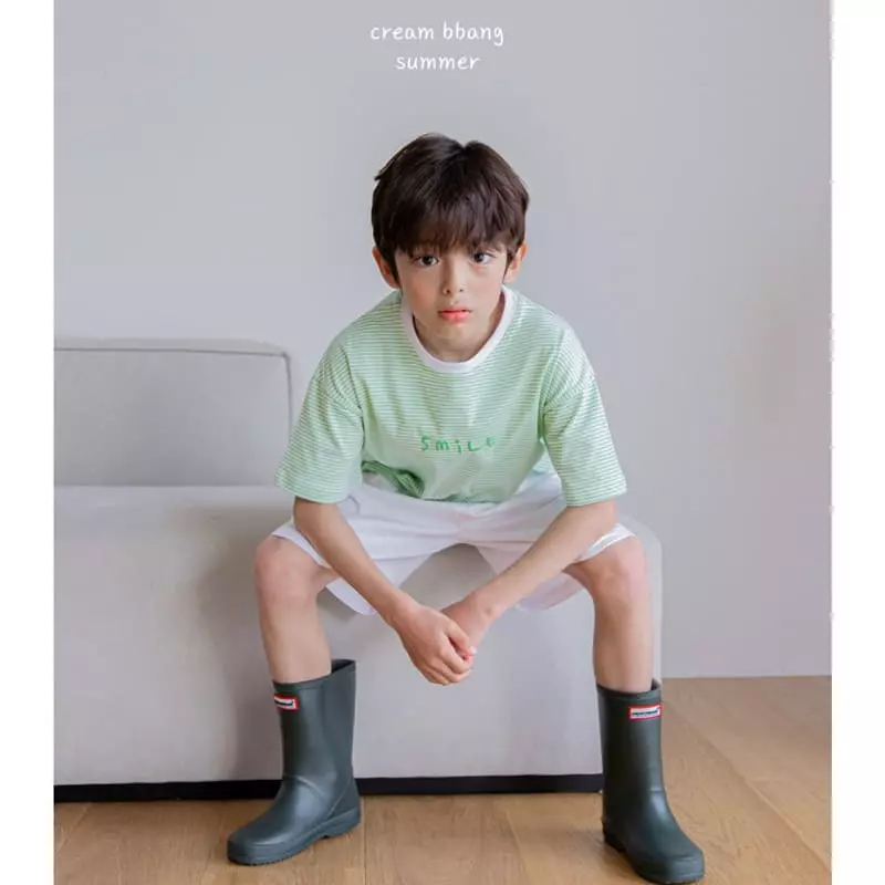 Cream Bbang - Korean Children Fashion - #littlefashionista - Stripes Paint Tee - 7