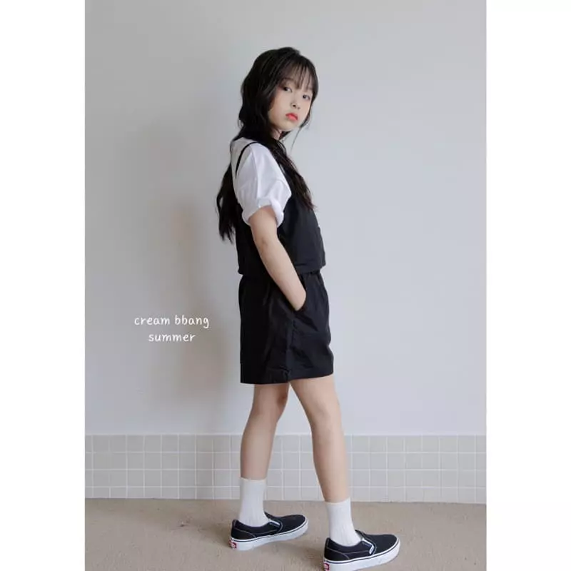 Cream Bbang - Korean Children Fashion - #minifashionista - Simple Busiter Top Bottom Set - 3